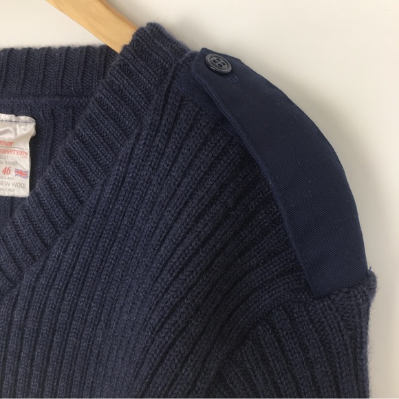 Vintage Brigade Quartermasters Woolly Pully Sweater Blue 100% Pure New Wool - Picture 4 of 10